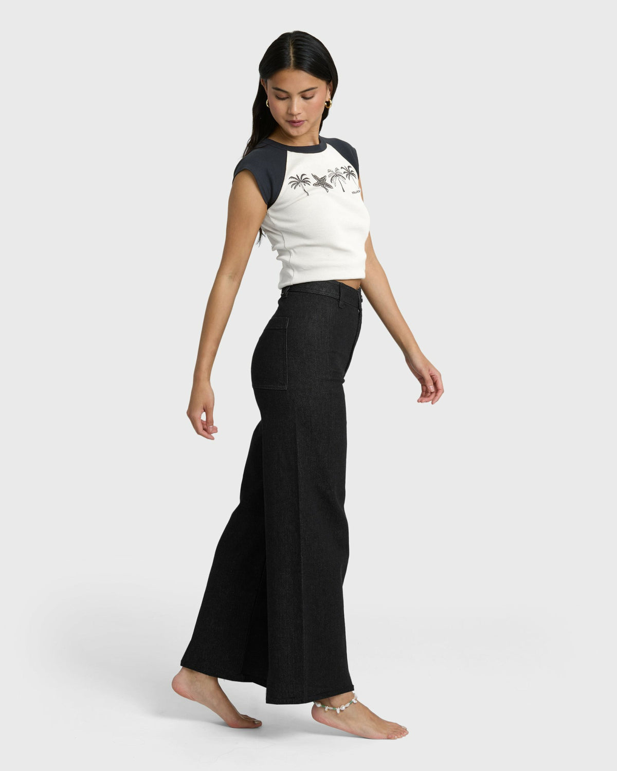 Billabong Women's Free Fall High-Waist Twill Pants - Black