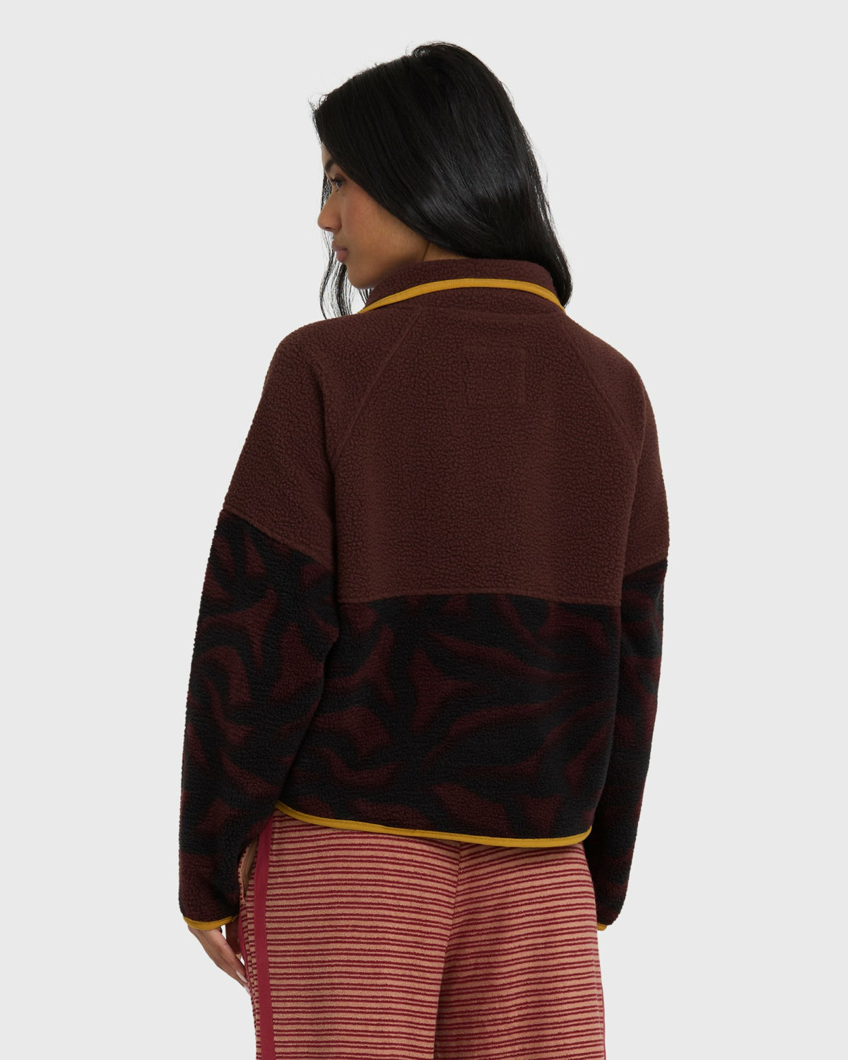 Billabong Women's A\/Div Popoyo Snap Up Sherpa Fleece Jacket - Teak