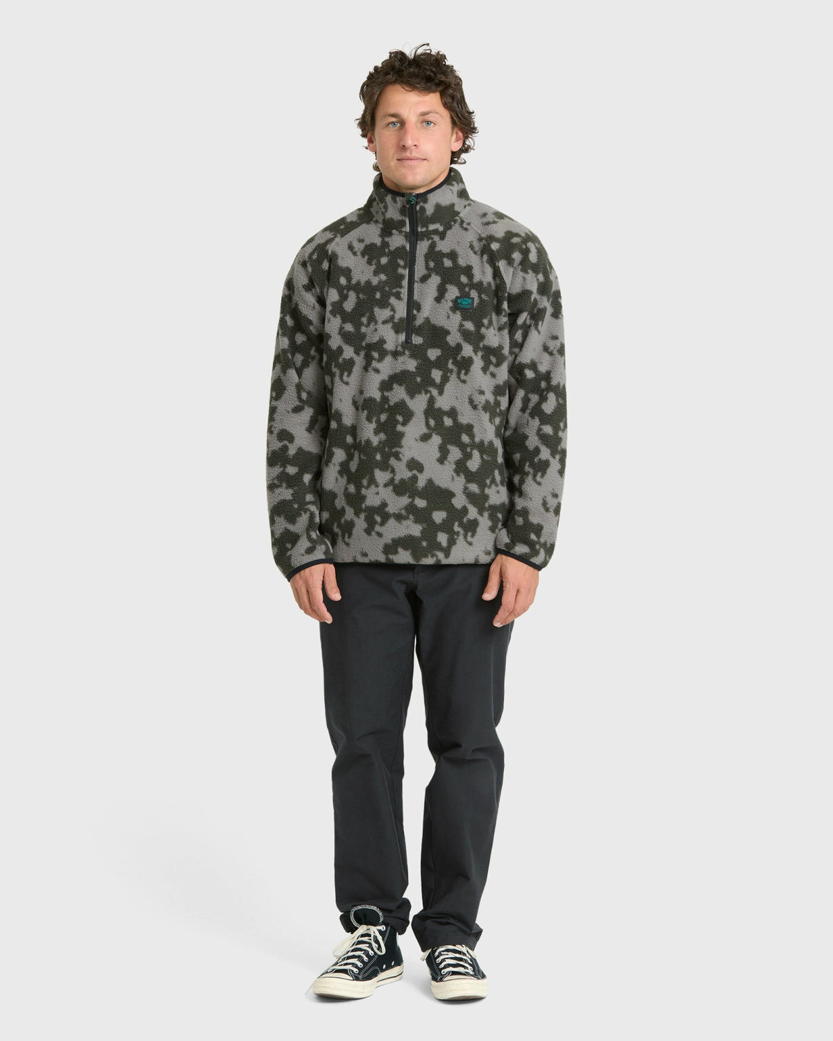 Billabong Men's A\/Div Boundary Mock Neck Half-Zip Sweatshirt - Black