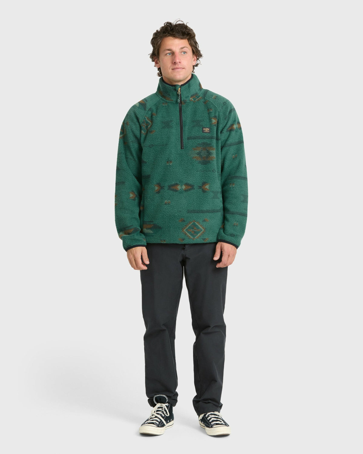 Billabong Men's A\/Div Boundary Mock Neck Half-Zip Sweatshirt - Smoke Pine