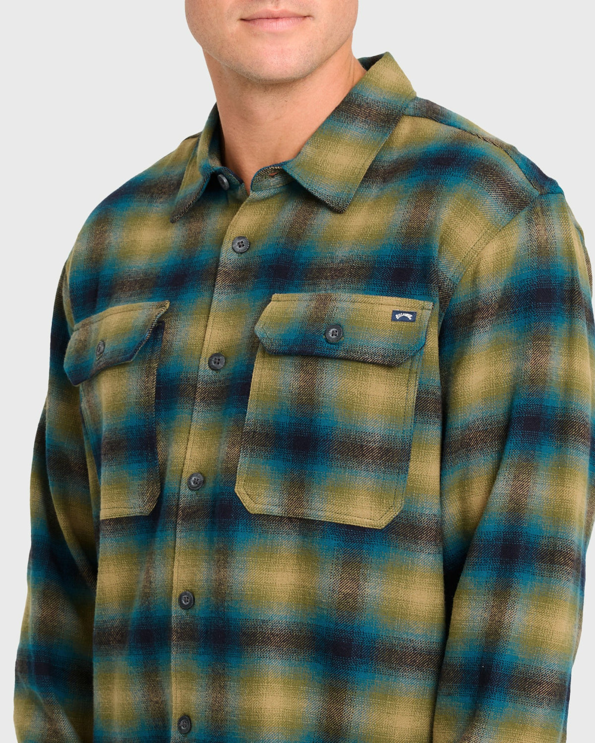 Billabong Men's Offshore Long Sleeve Flannel Shirt - Ultramarine Green
