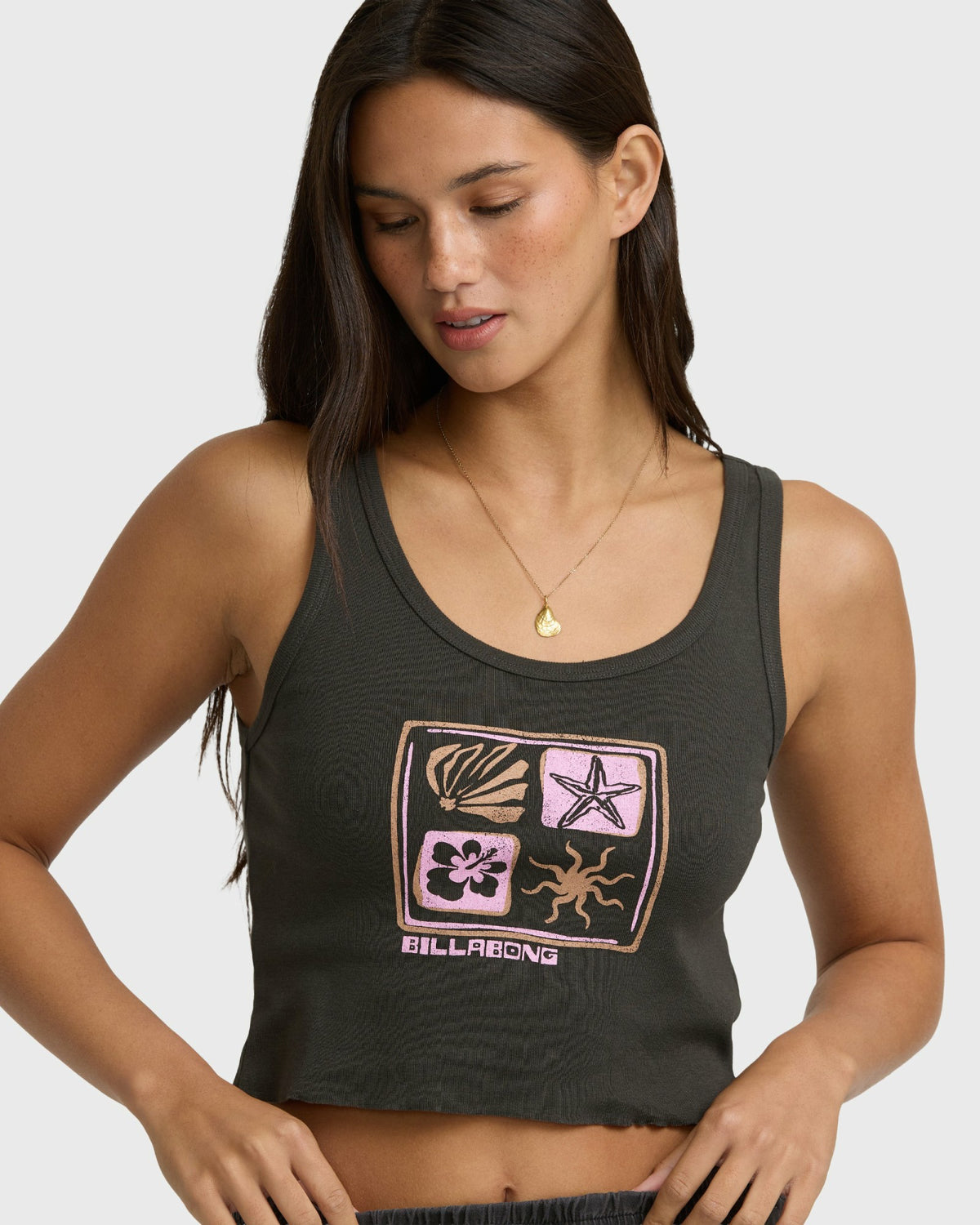Billabong Women's Day Tripping Goddess Tank Top - Off Black
