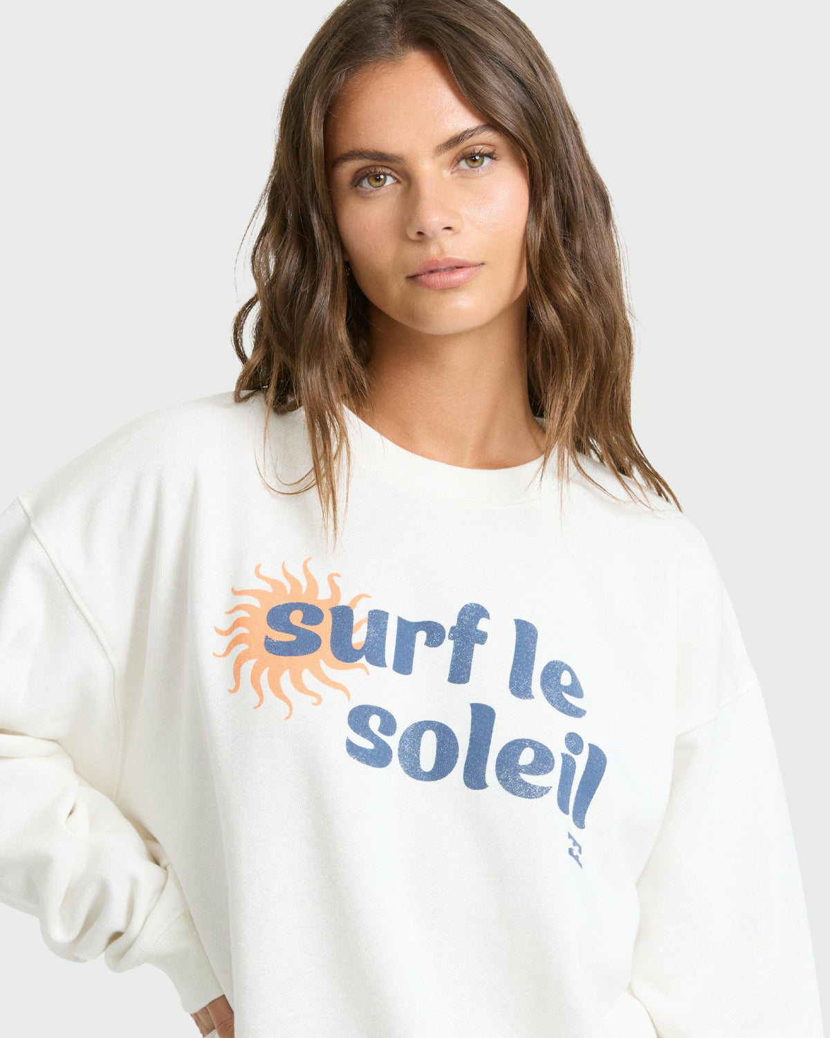 Billabong Women's Seaside Panorama Crewneck Sweatshirt - Salt Crystal