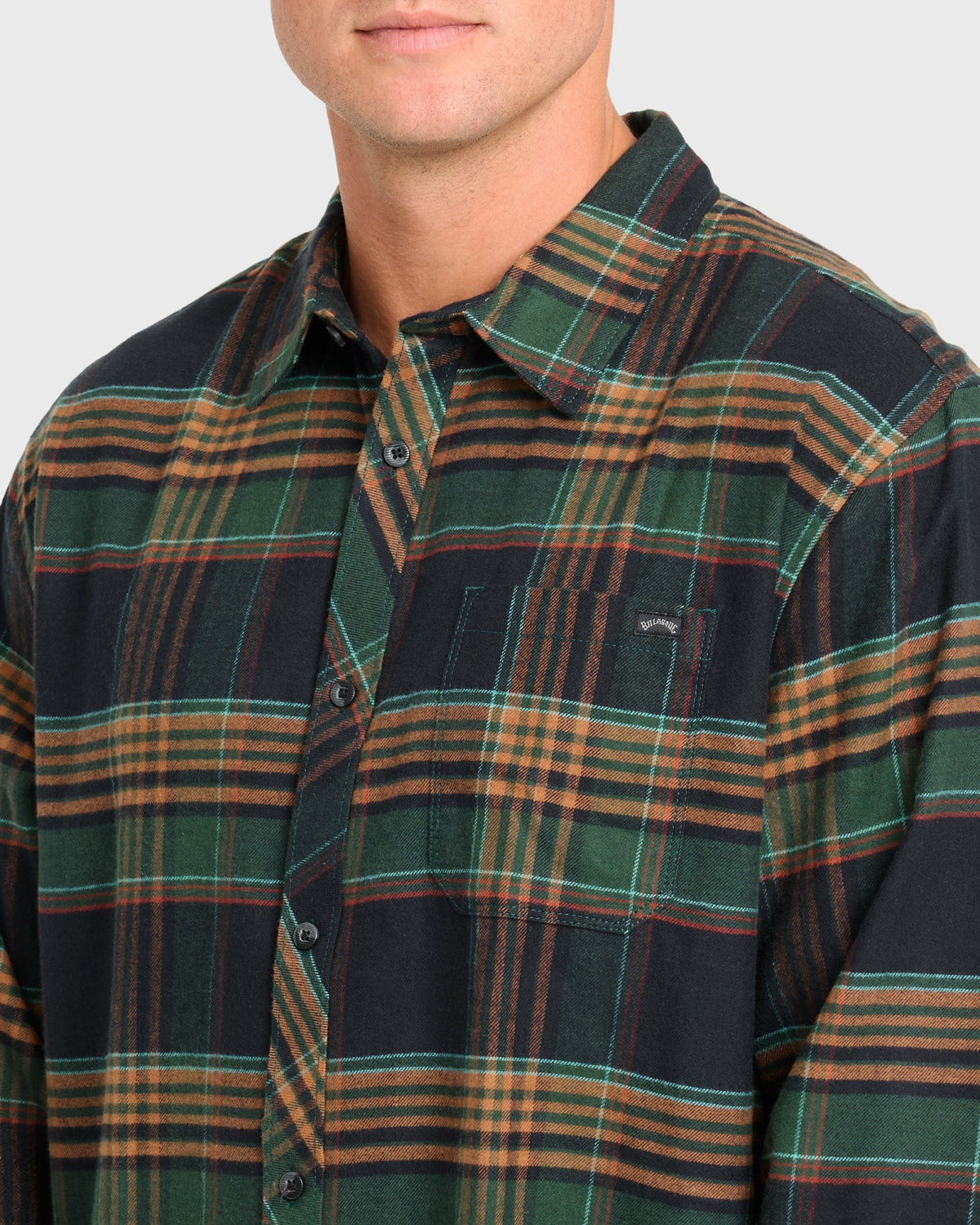 Billabong Men's Coastline Long Sleeve Flannel Shirt - Black