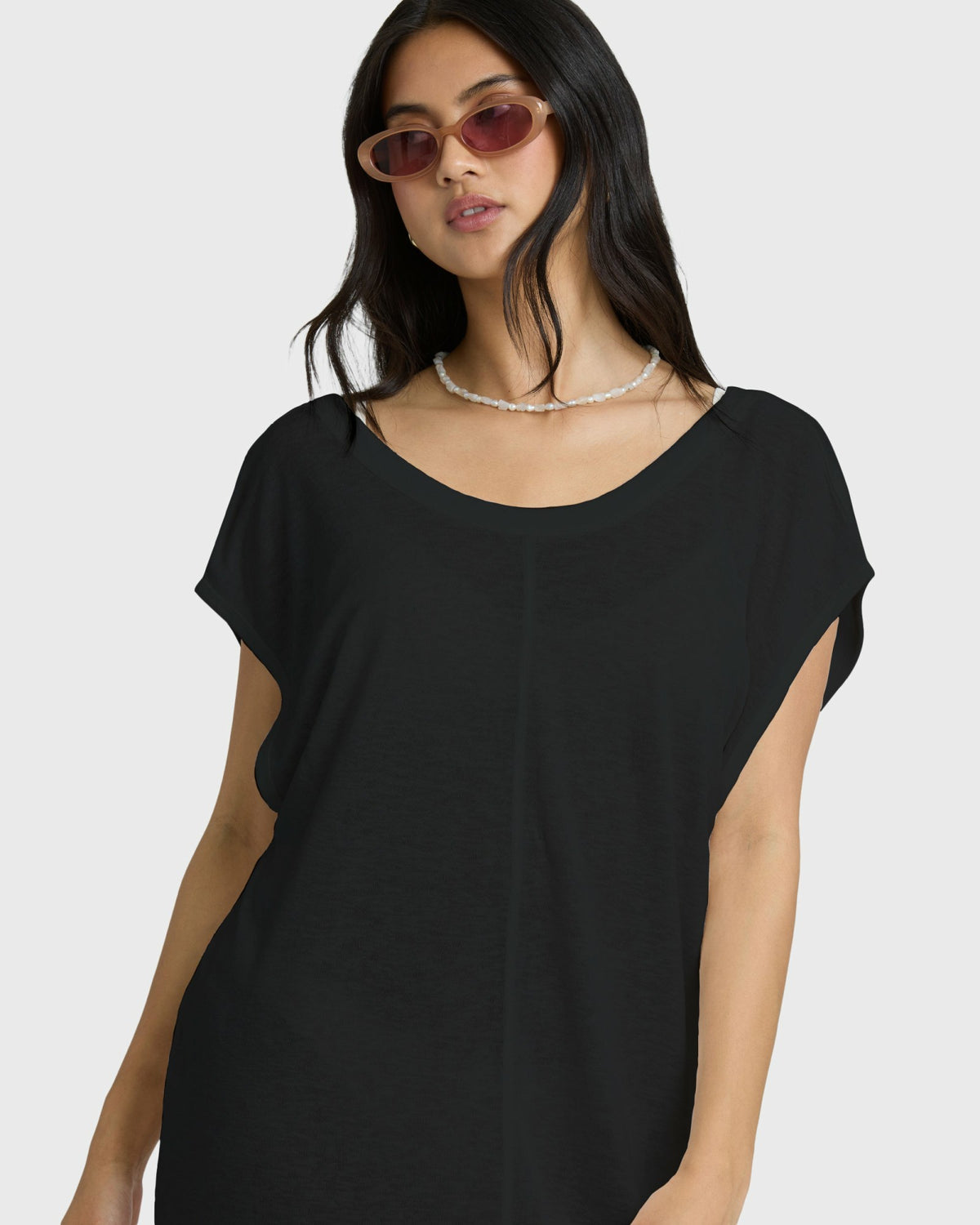 Billabong Women's Hallow Wave Mini Short Sleeve Dress - Black Sands