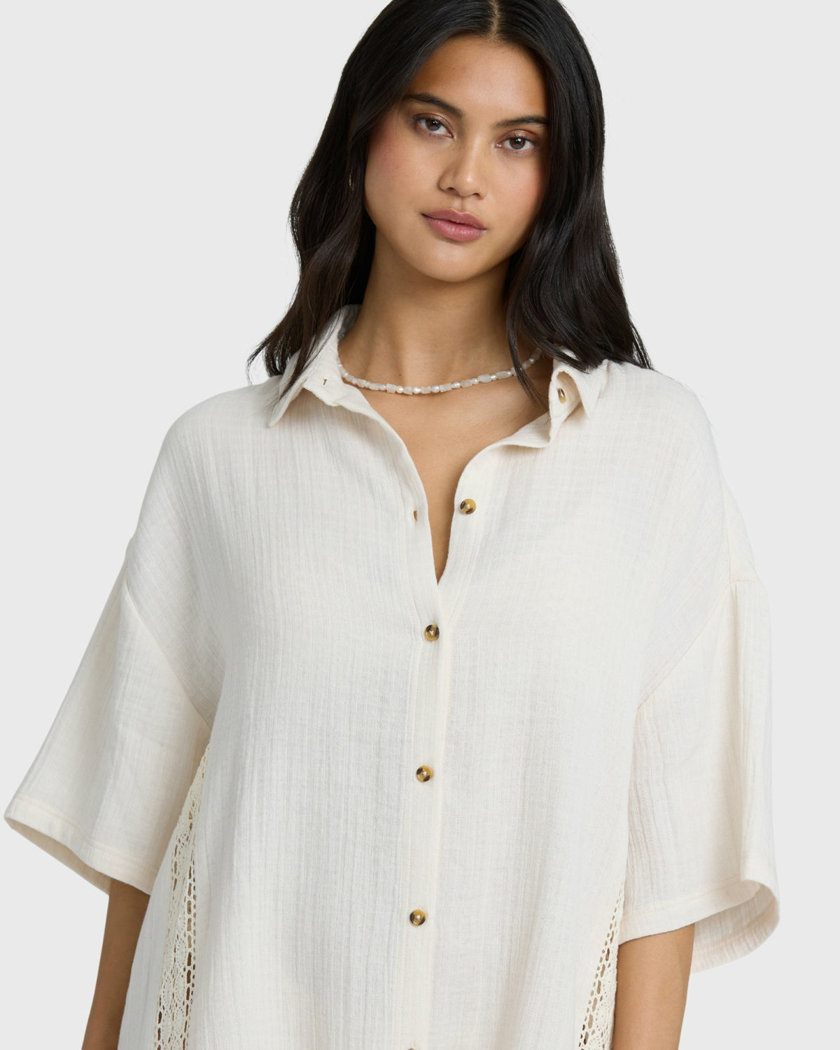 Billabong Women's Feelin Fine Shirt Dress - White Cap
