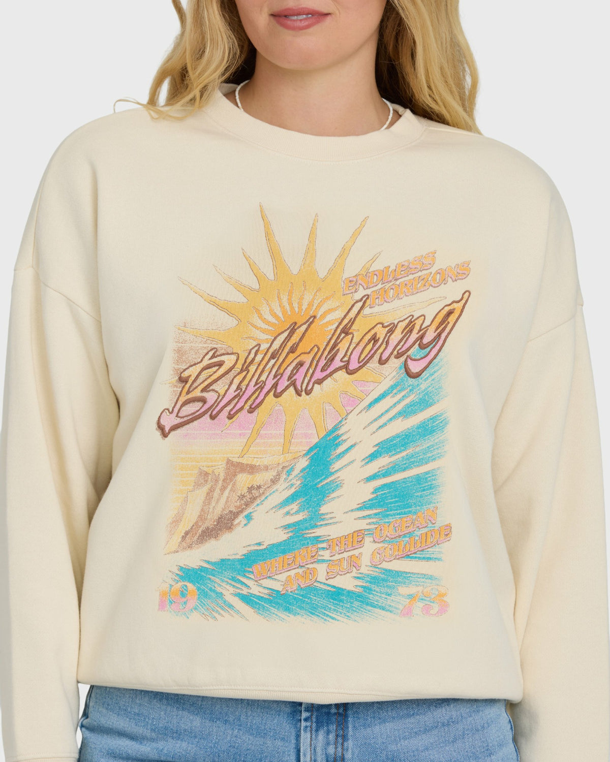 Billabong Women's Echo Crewneck Sweatshirt - White Cap