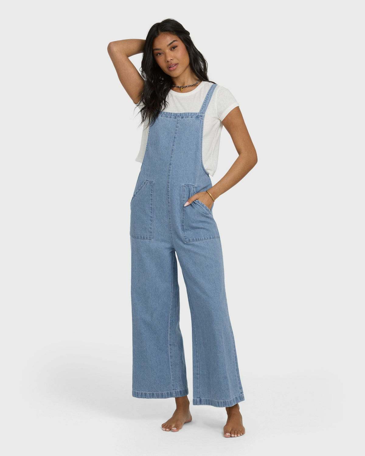 Billabong Women's Pacific Time Denim Overall - Sea Blue