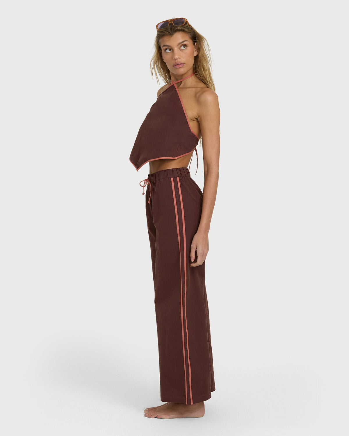 Billabong Women's Double Take Elastic Waist Pants - Teak