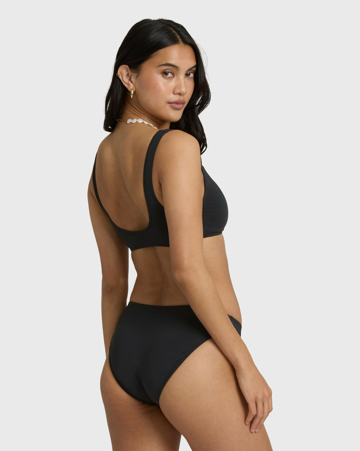 Billabong Women's Sol Searcher Lowrider Full Bikini Bottoms - Black Pebble