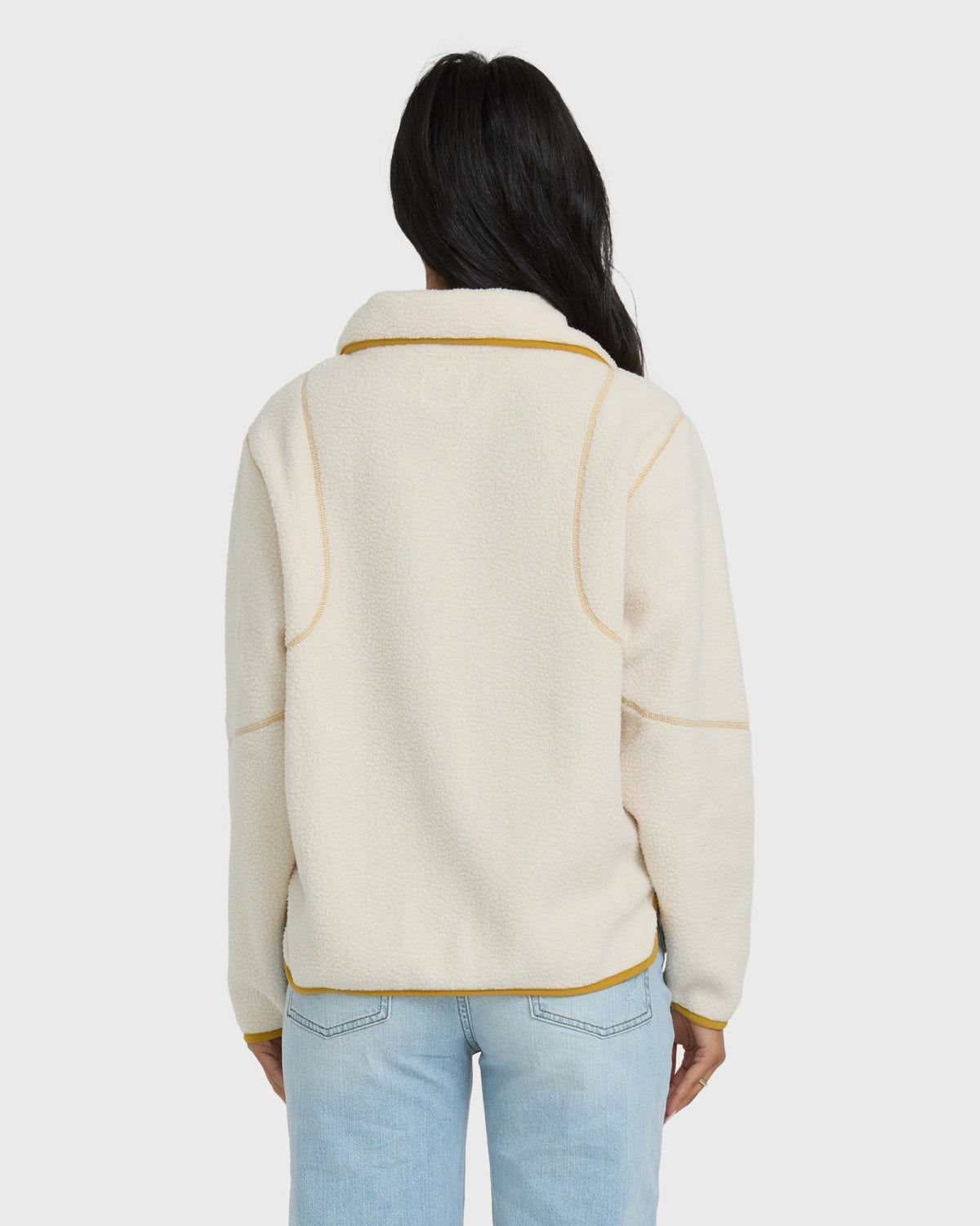Billabong Women's Streamer Half Snap Sherpa Fleece Pullover - Whitecap