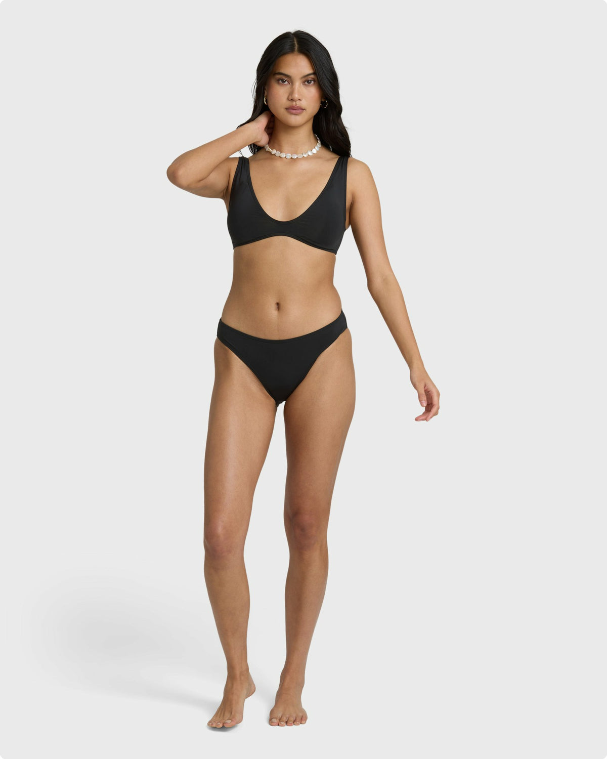 Billabong Women's Sol Searcher Scoop Tank Bikini Top - Black Pebble