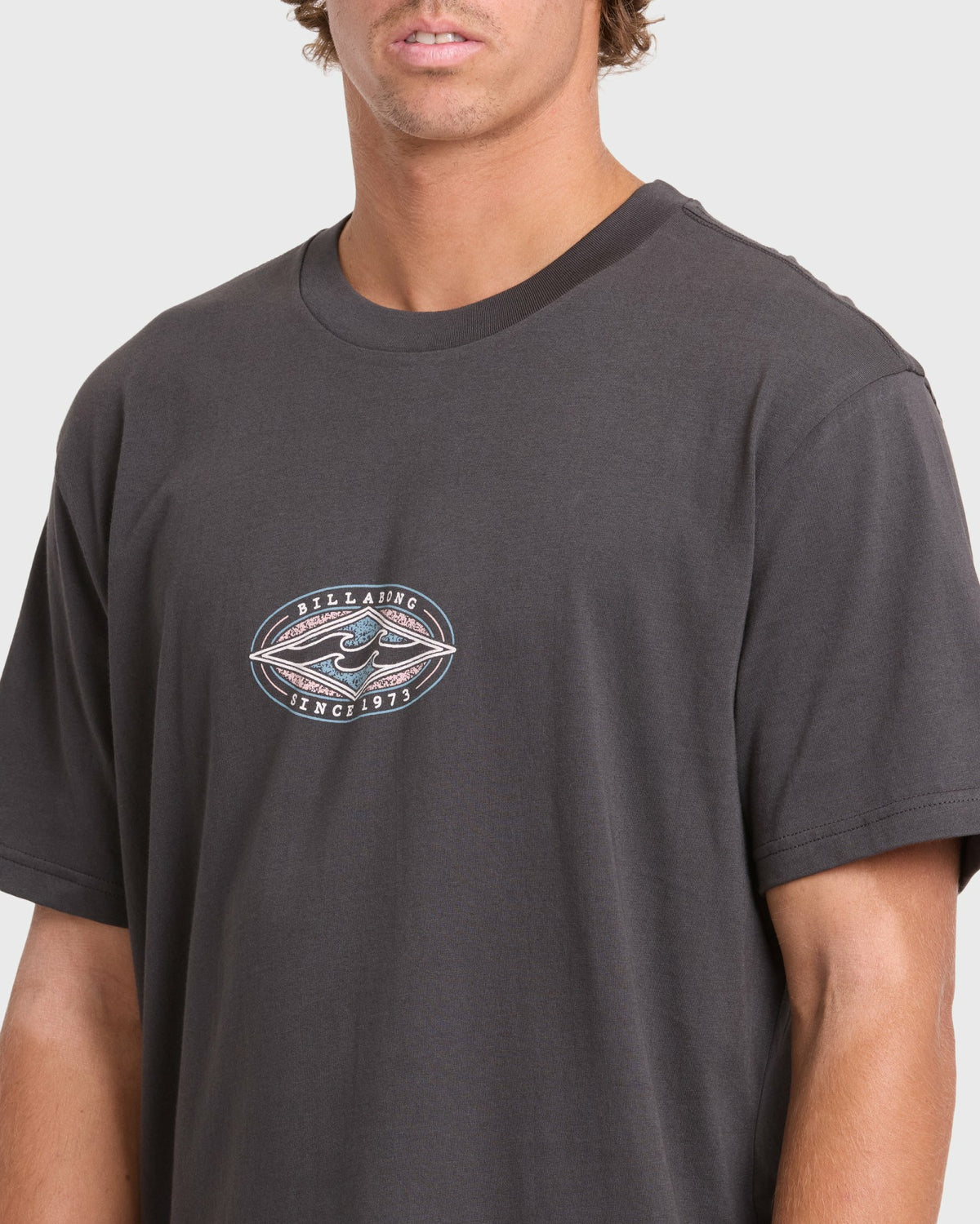 Billabong Men's Rotor Diamond Premium Short Sleeve Knit Graphic T-Shirt - Raven