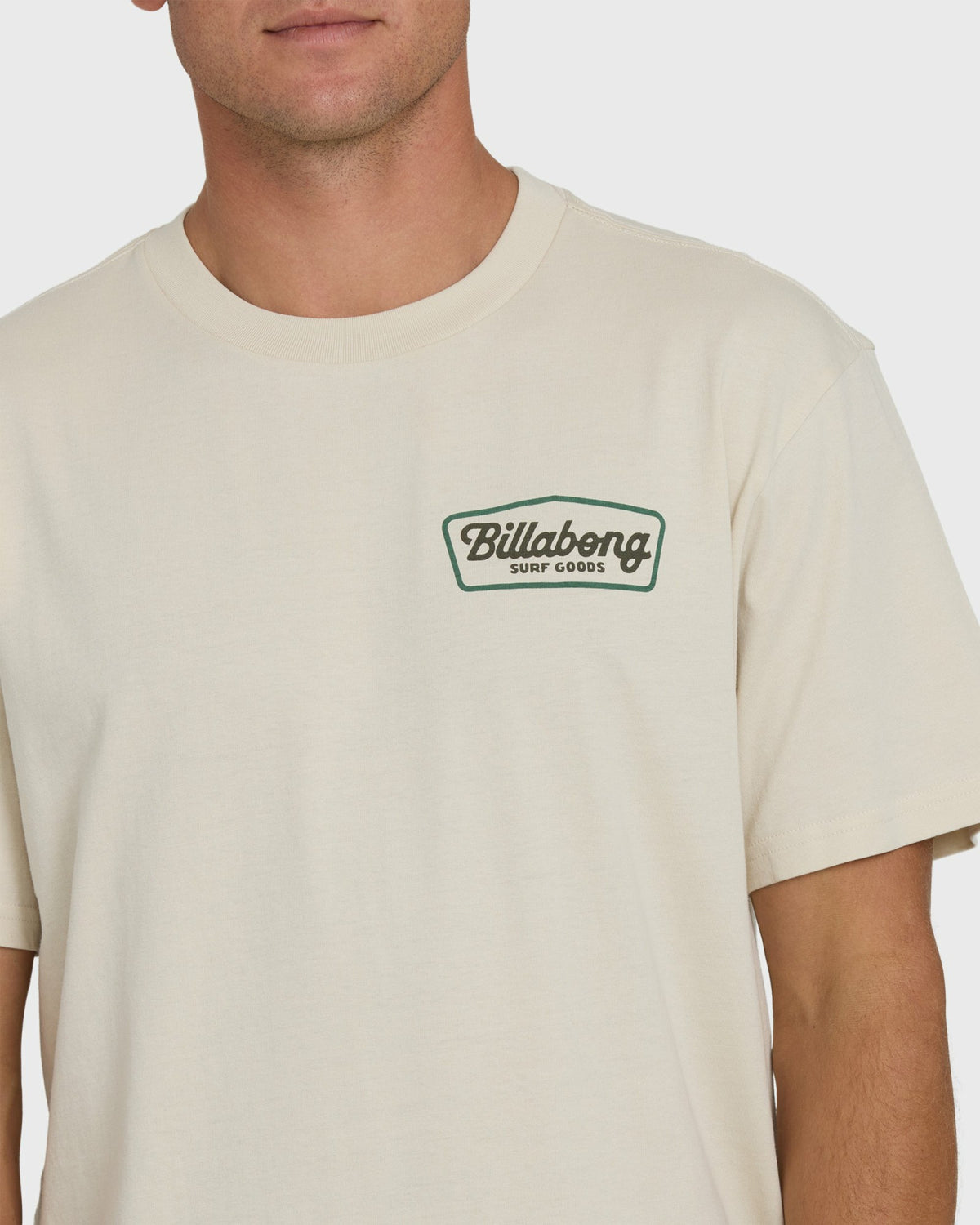Billabong Men's Off Duty Premium Short Sleeve Knit T-Shirt - Oatmeal