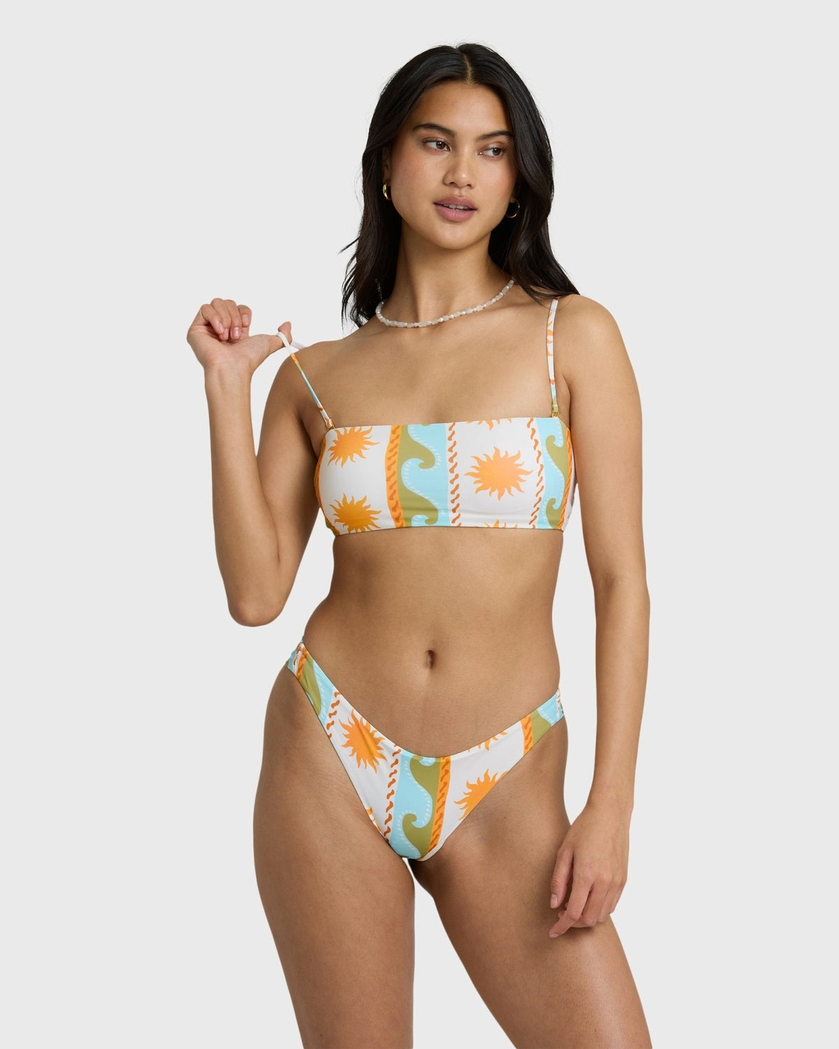 Billabong Women's Sunblind Tanga Skimpy Bikini Bottom - Salt Crystal