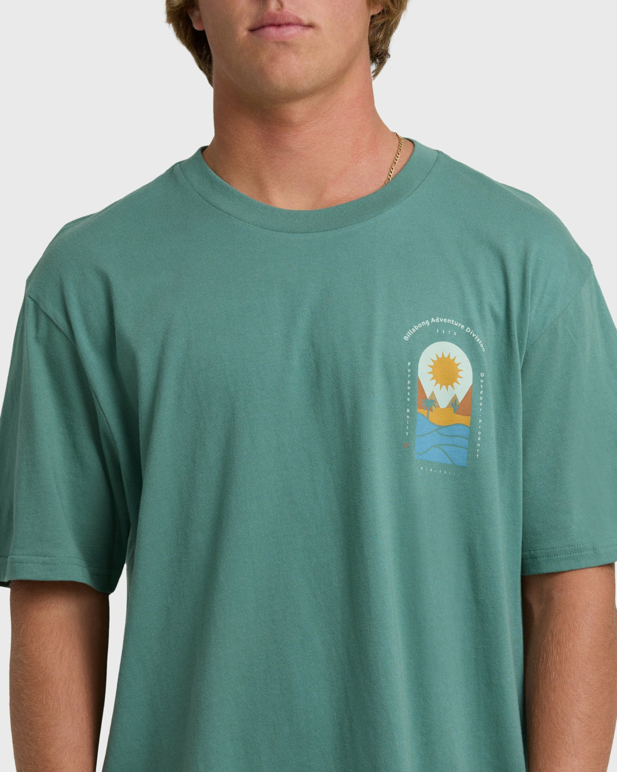 Billabong Men's Sun Down Adiv Premium Short Sleeve T-Shirt - Sea Green