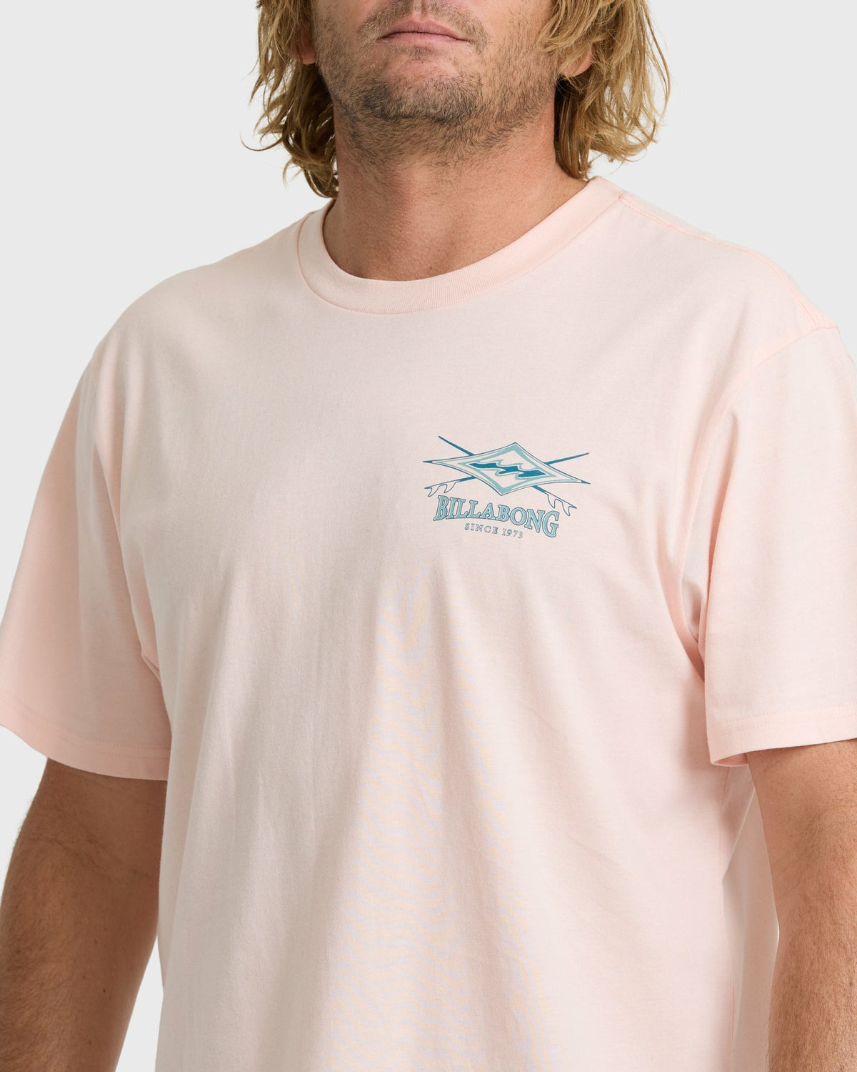 Billabong Men's Crossboards Premium Short Sleeve Knit T-Shirt - Light Pink