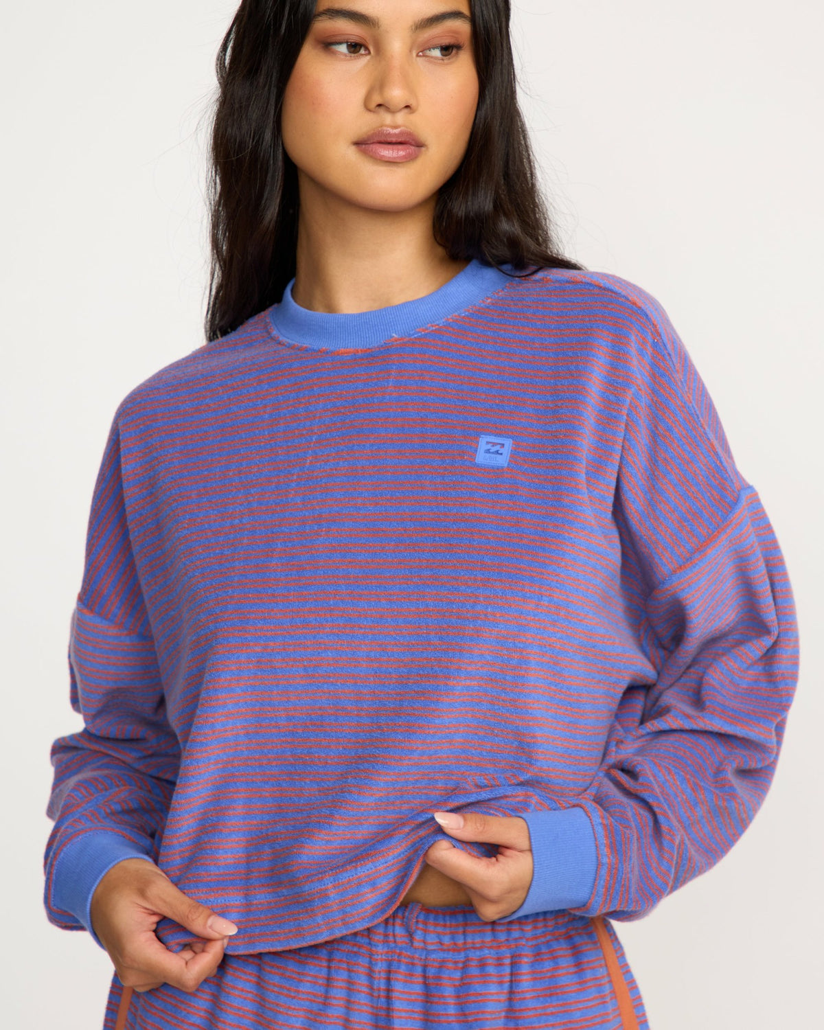 Billabong Women's A\/Div Waves For Days Terry Crewneck Sweatshirt - Iris
