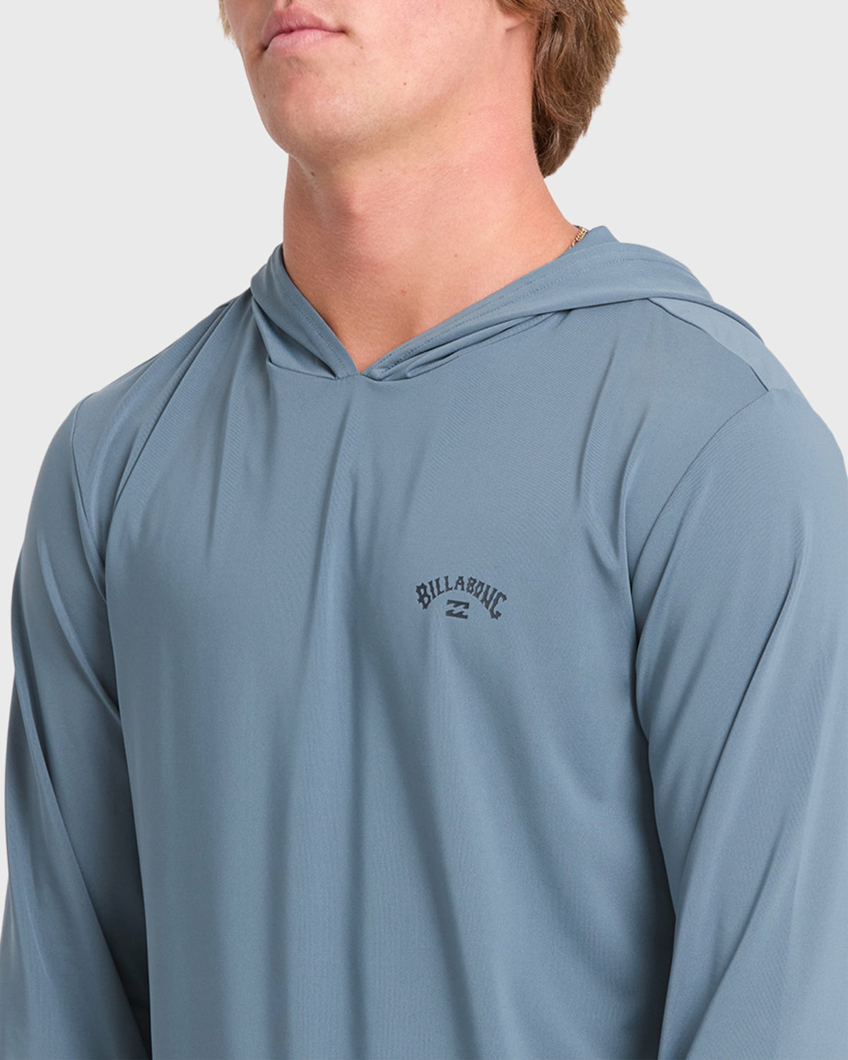 Billabong Men's Arch Mesh Hooded Long Sleeve Surf Tee - China Blue