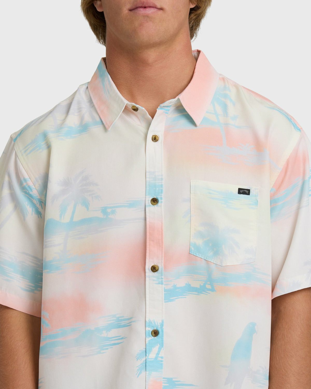 Billabong Men's Sundays Lounge Short Sleeve Woven Shirt - Off White