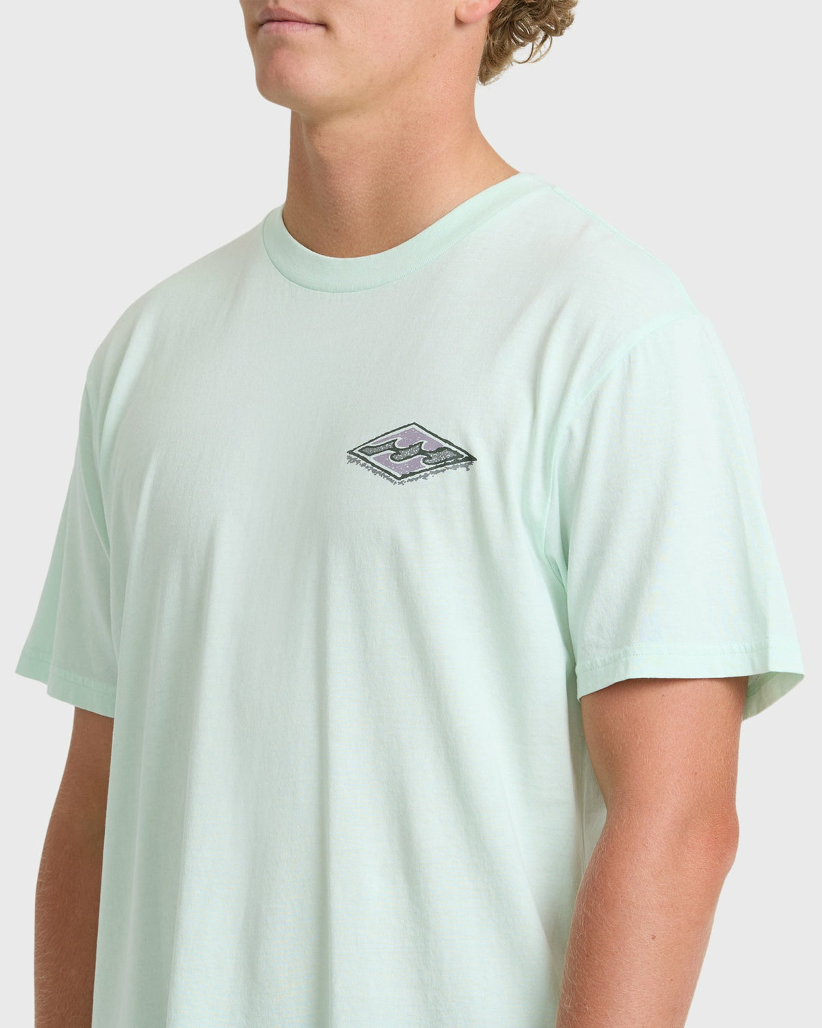 Billabong Men's Heritage Arch Wave Washed Premium Short Sleeve Knit T-Shirt - Sea Glass