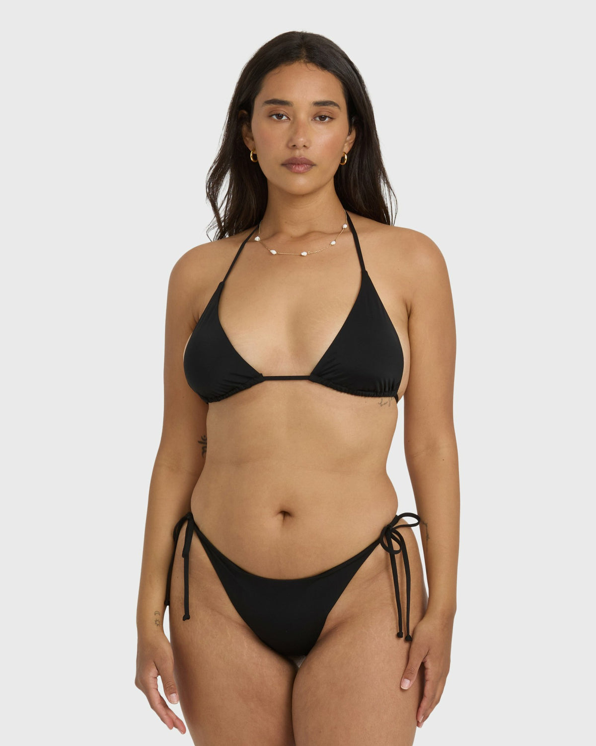 Billabong Women's Sol Searcher Tie-Side Tanga Skimpy Bikini Bottoms - Black Pebble