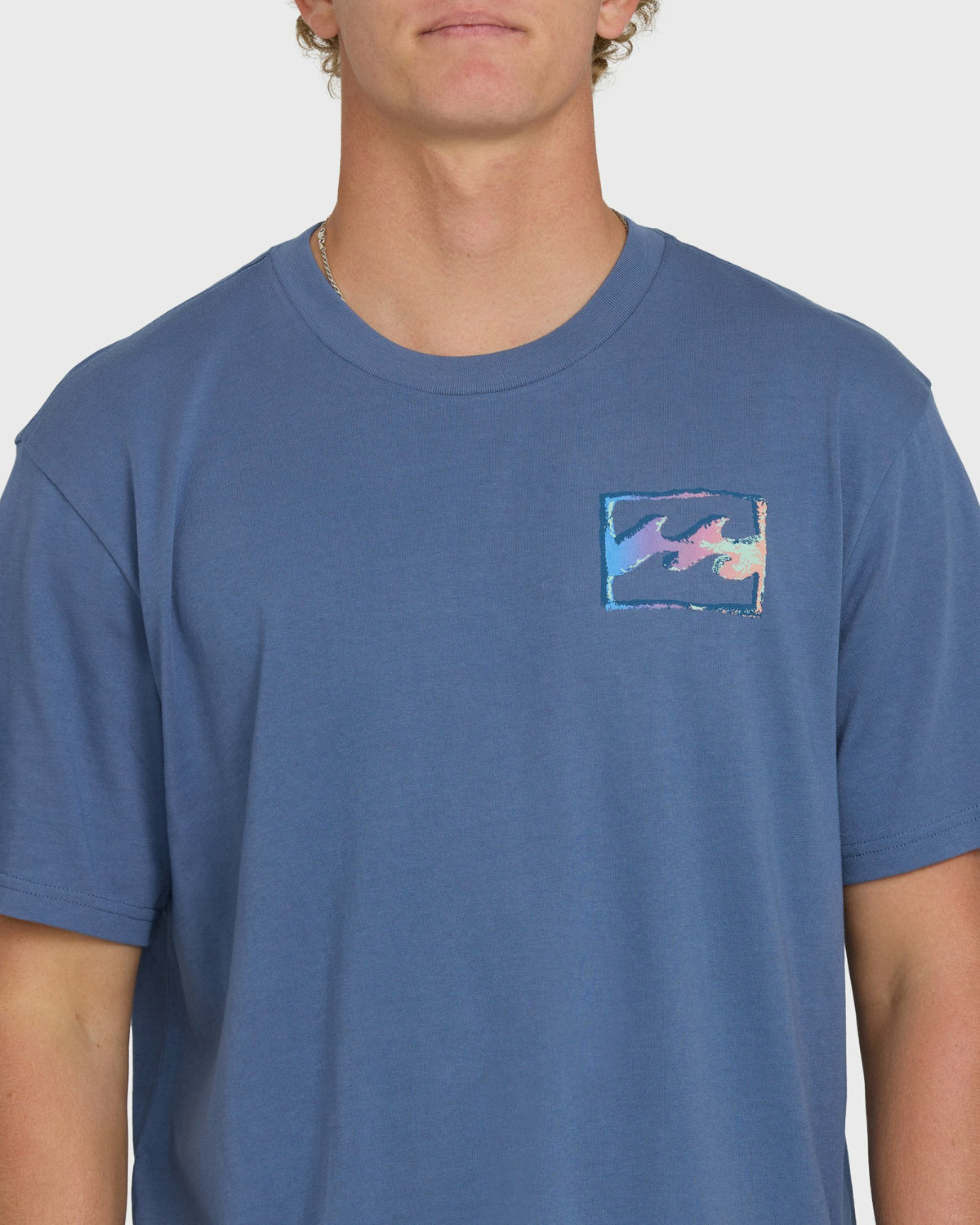 Billabong Men's Crayon Wave Premium Short Sleeve T-Shirt - Blue Horizon