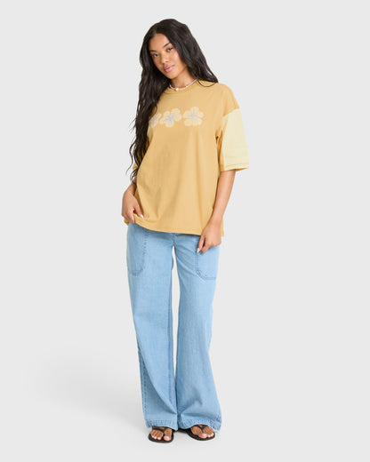 Billabong Women's Avante Short Sleeve Cotton Jersey T-Shirt - Curry