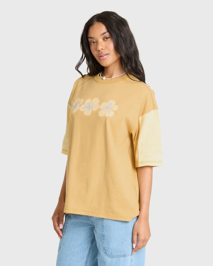 Billabong Women's Avante Short Sleeve Cotton Jersey T-Shirt - Curry
