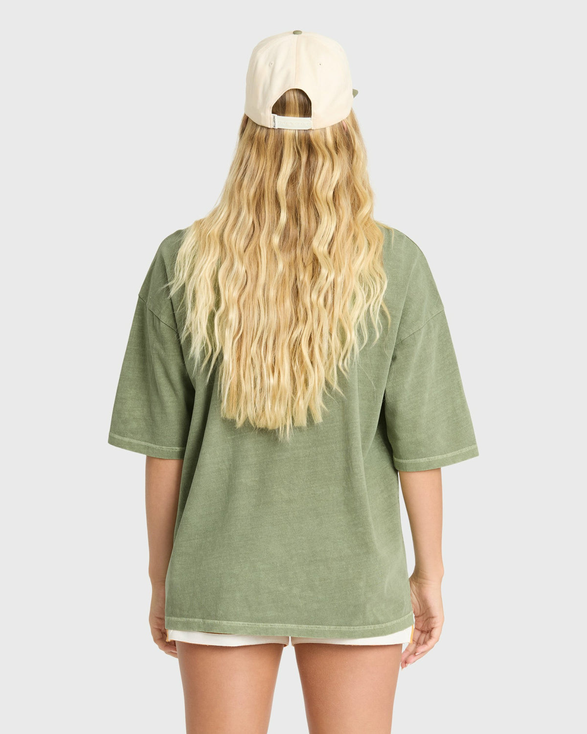 Billabong Women's Wave Stamp Short Sleeve Cotton T-Shirt - Army Green