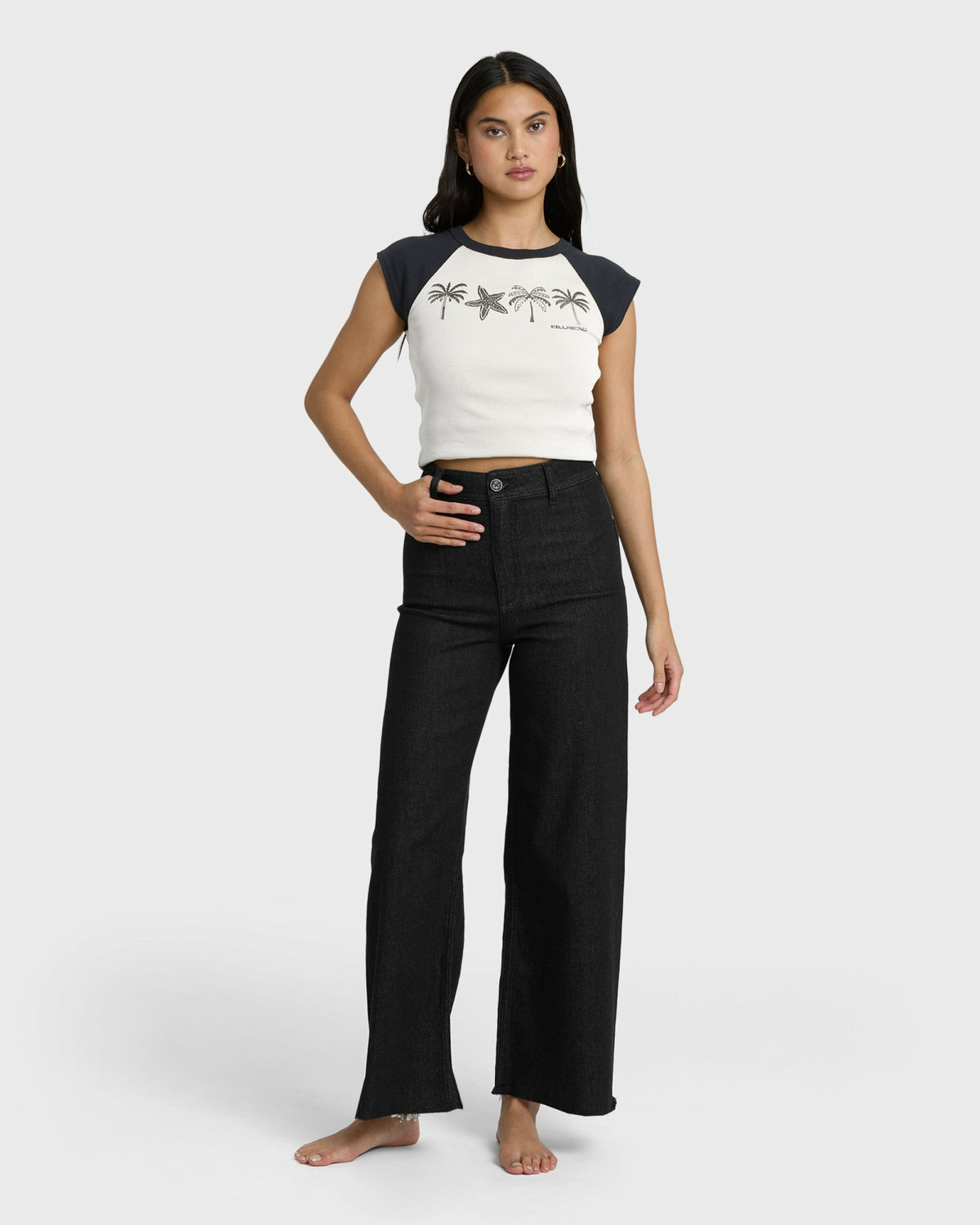 Billabong Women's Free Fall High-Waist Twill Pants - Black