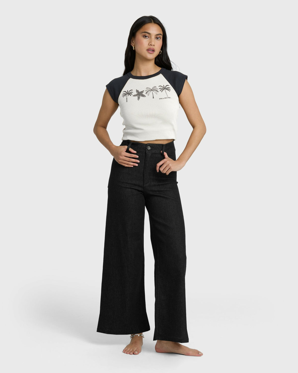 Billabong Women's Free Fall High-Waist Twill Pants - Black