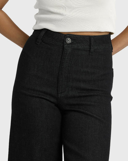 Billabong Women's Free Fall High-Waist Twill Pants - Black