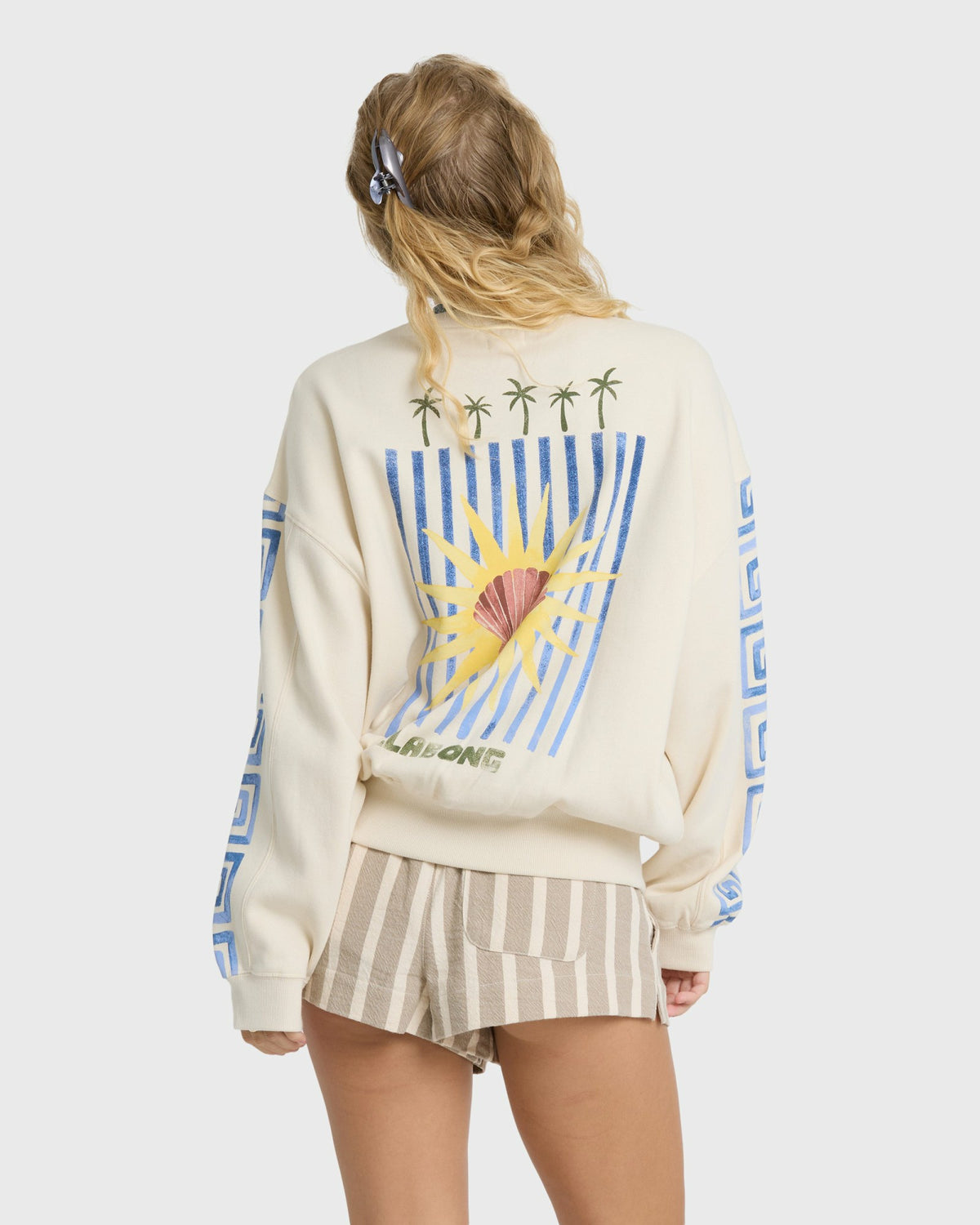 Billabong Women's Carnival Kendal Crewneck Sweatshirt - White Cap