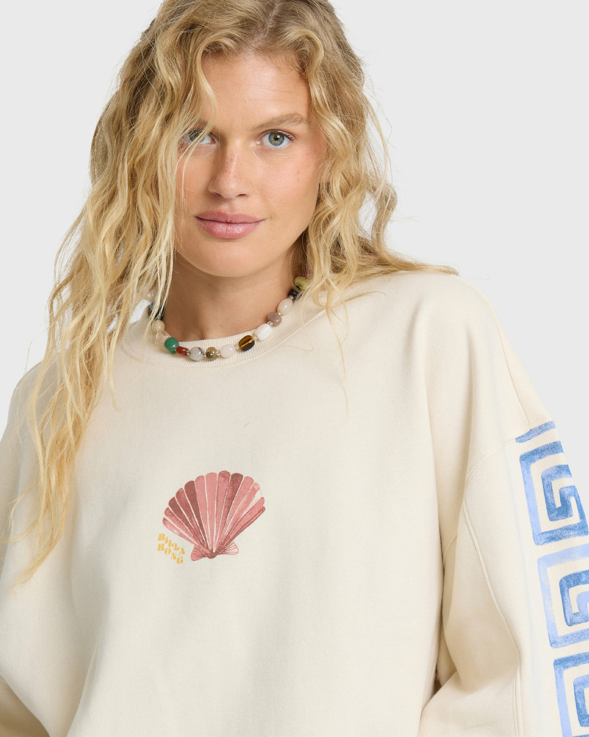 Billabong Women's Carnival Kendal Crewneck Sweatshirt - White Cap