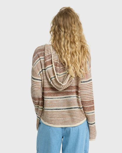 Billabong Women's Baja Beach Hooded Sweater - White \/ Brown