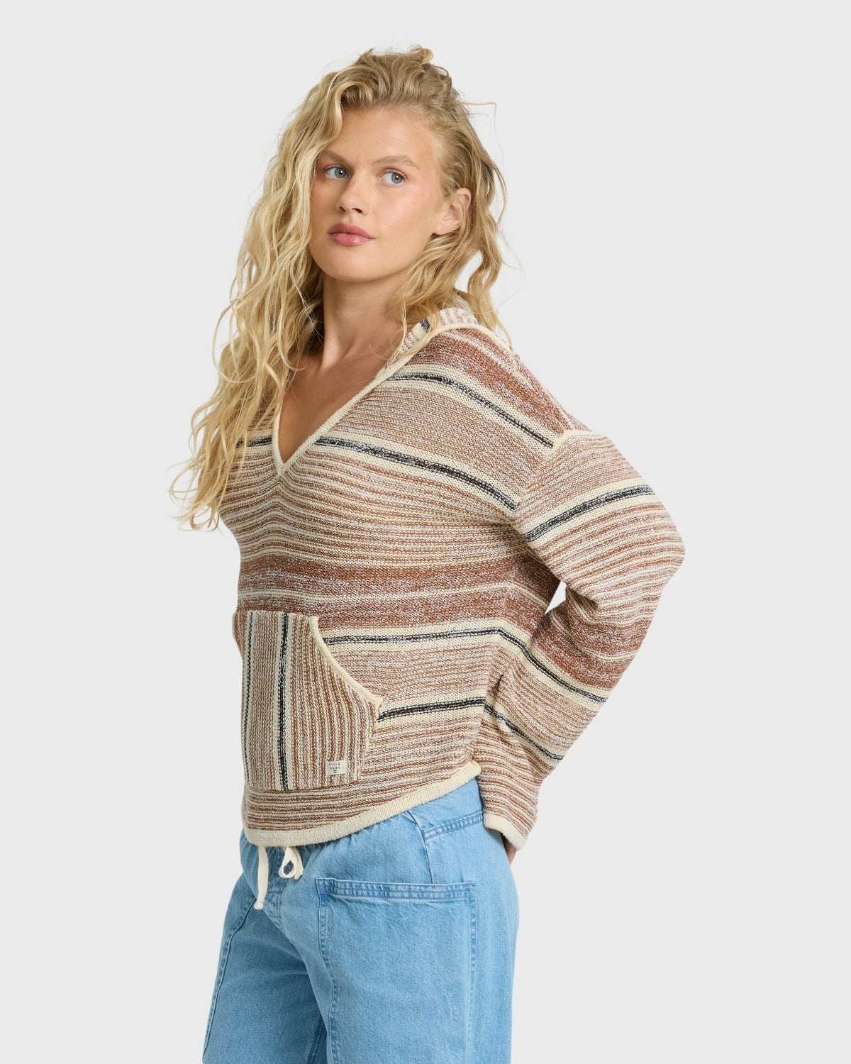 Billabong Women's Baja Beach Hooded Sweater - White \/ Brown