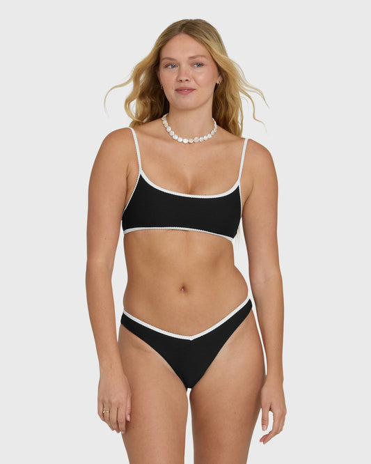 Billabong Women's Tanlines Bound Jaclyn Crop Bralette Bikini Top - Black Pebble