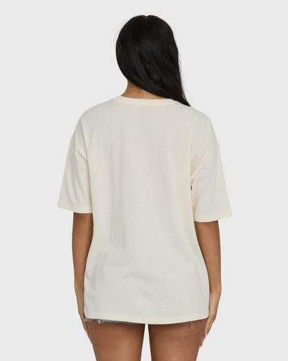 Billabong Women's Forever Dawn Short Sleeve Knit T-Shirt - White Cap