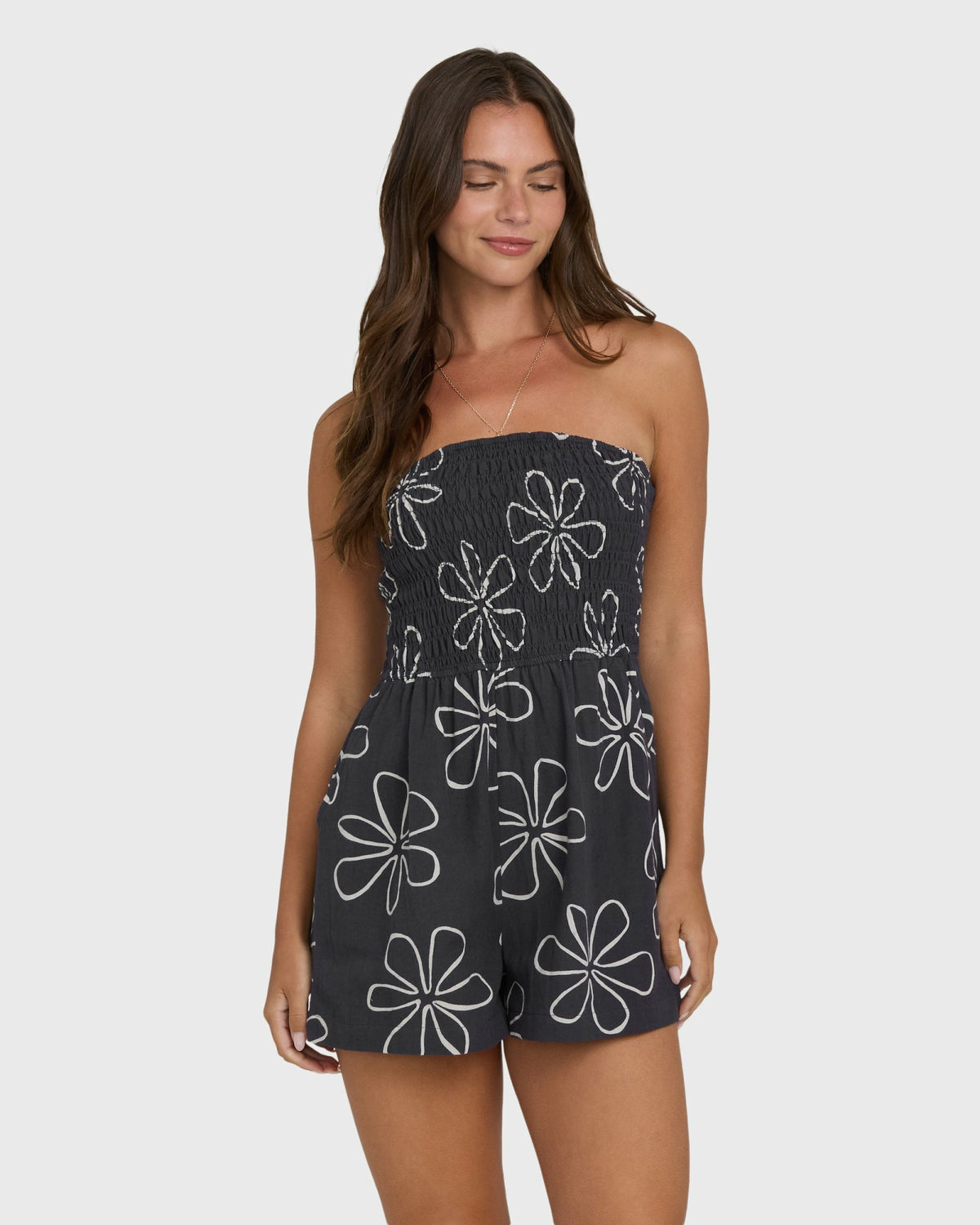 Billabong Women's Vacay All Day Printed Romper - Black Sands
