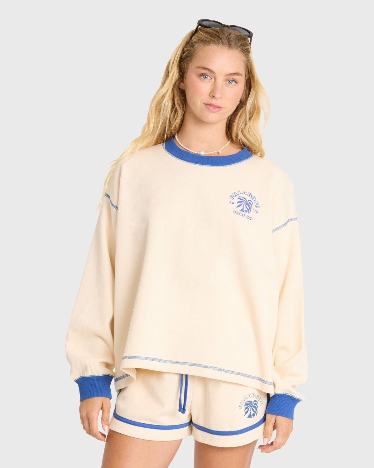 Billabong Women's Back To It Crewneck Sweatshirt - White Cap