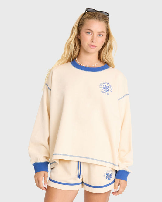 Billabong Women's Back To It Crewneck Sweatshirt - White Cap