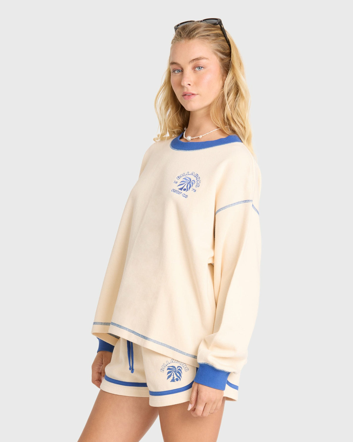 Billabong Women's Back To It Crewneck Sweatshirt - White Cap