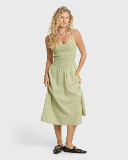 Billabong Women's Hidden Cove Midi Dress - Smoke Green