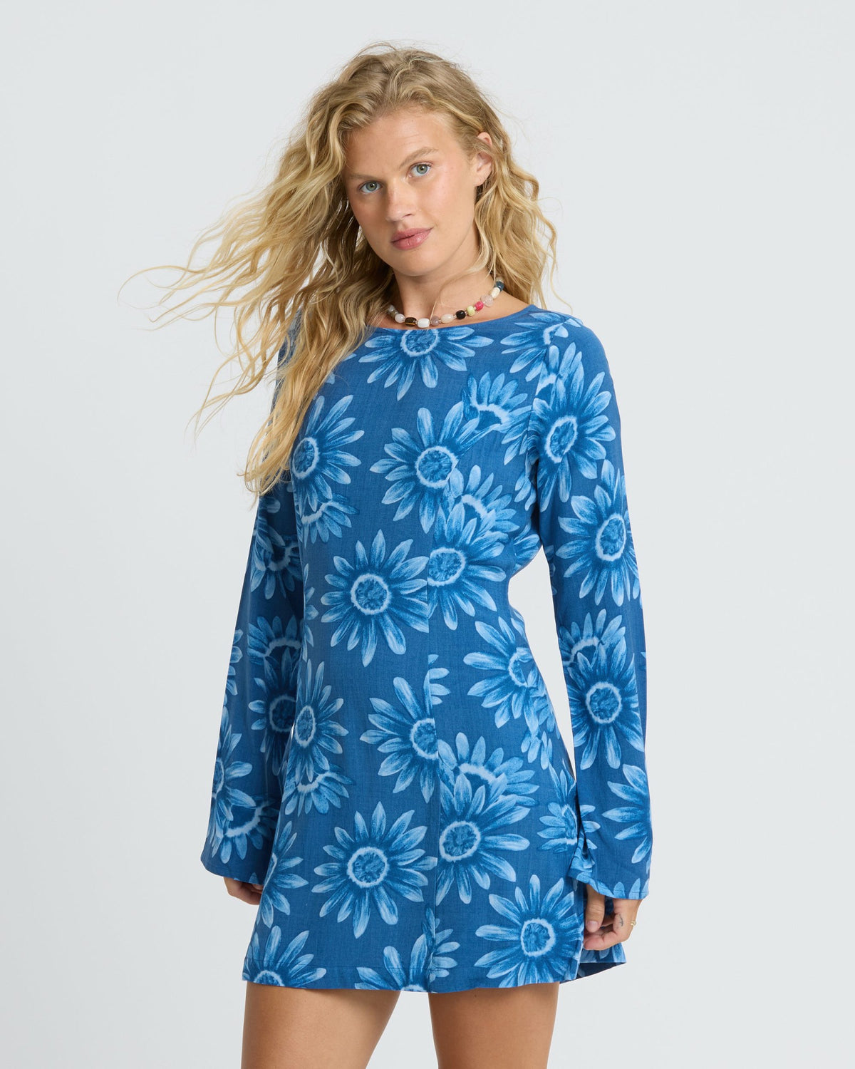 Billabong Women's Way Out West Long Sleeve Mini Dress - True Navy