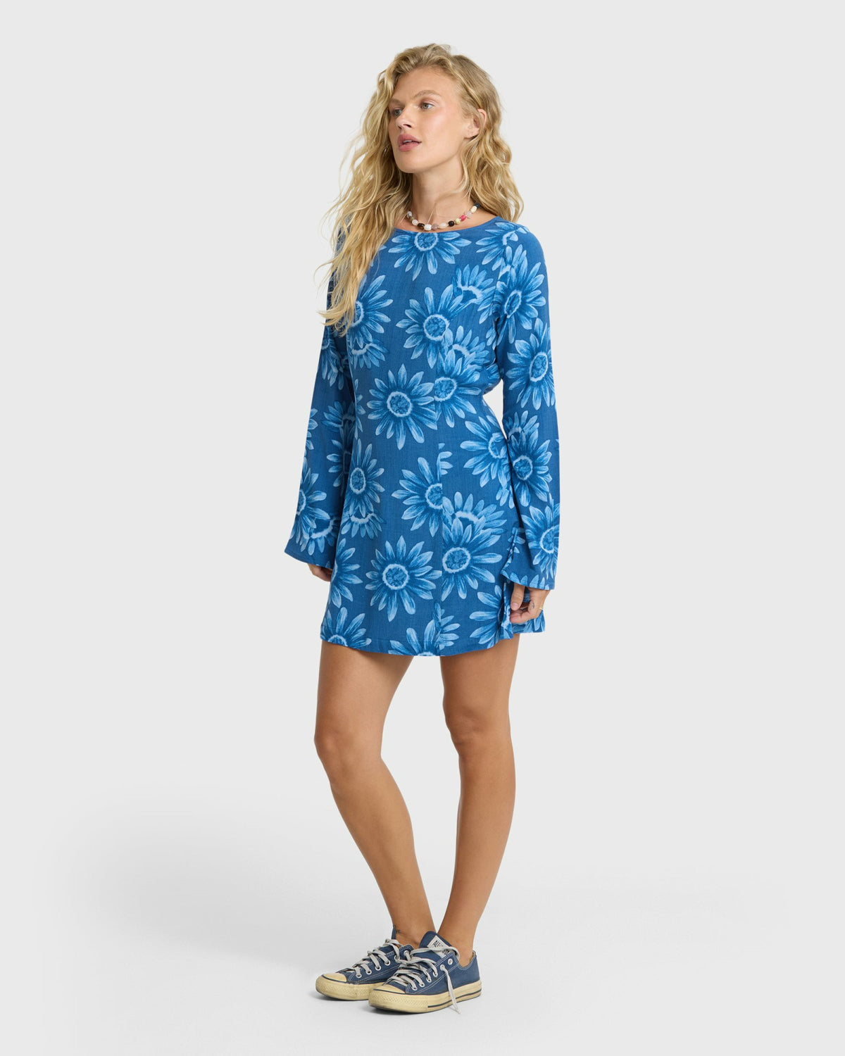 Billabong Women's Way Out West Long Sleeve Mini Dress - True Navy