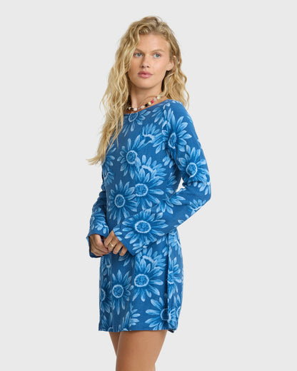 Billabong Women's Way Out West Long Sleeve Mini Dress - True Navy