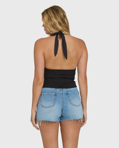 Billabong Women's Sunny Sometimes Solid Tank Top - Black Sands