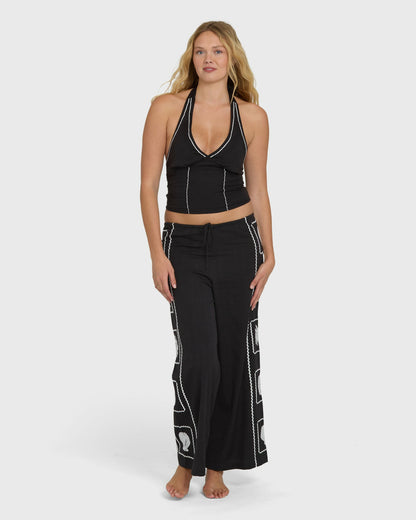 Billabong Women's Sea Side Dreamer Pants - Black Sands