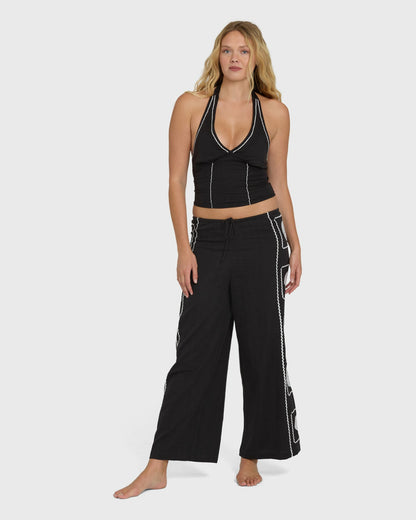 Billabong Women's Sea Side Dreamer Pants - Black Sands